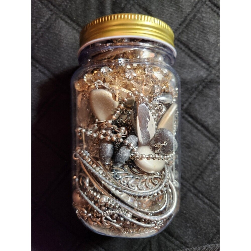 Mystery Jar of Estate Costume Jewelry Mixed Lot - Picture 2 of 5